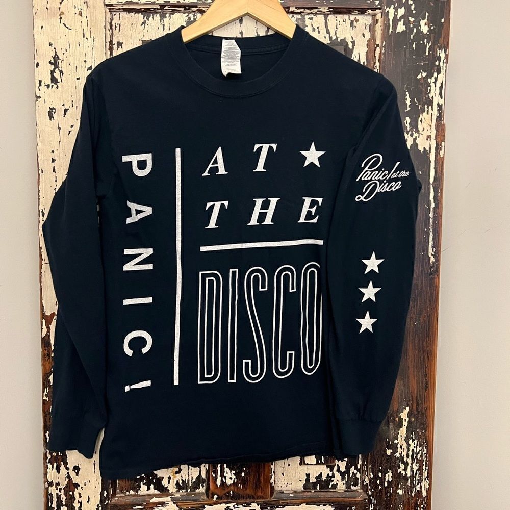 Women’s long sleeve Gildan Panic At The Disco T-shirt.  Size Small.